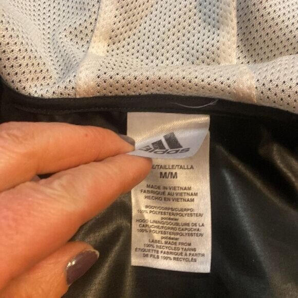 Xs Adidas Originals Jacket Windbreaker Gray Black White Small - Picture 4 of 4